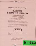 Hewlett Packard-Hewlett Packard 312 B/D Volt Meter Operations Service Parts and Electricals Manual 1980-312 B/D-01